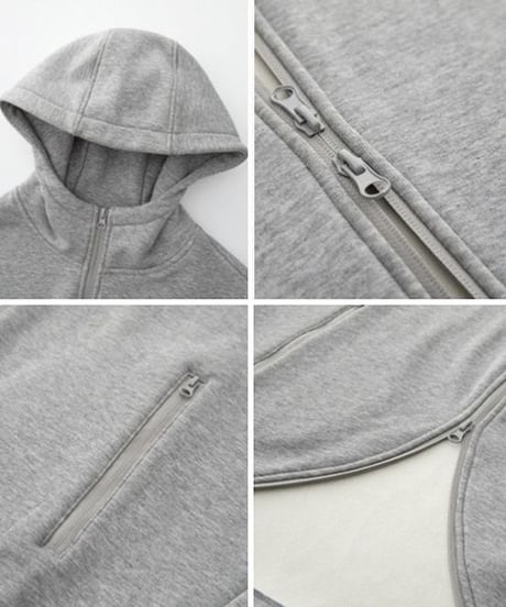double zipper hoodie / 2color　hm1733