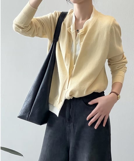 layered knit cardigan / 3color　hm1710