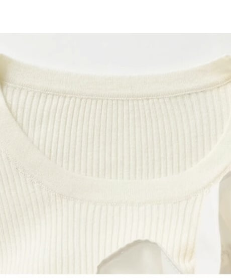 asymme ruffle knit top / 2color　hm2654