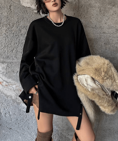 side snap tunic / 2color　hm2810