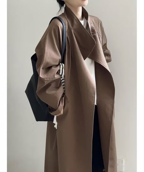 big silhouette long coat / 2color　hm1713