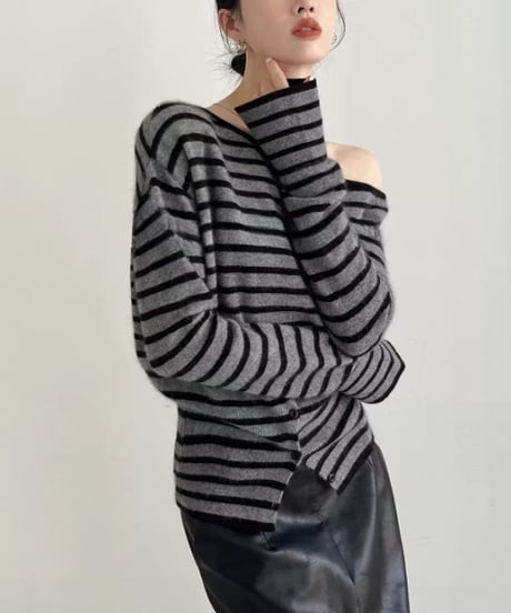 stripe knit top / 2color　hm2620