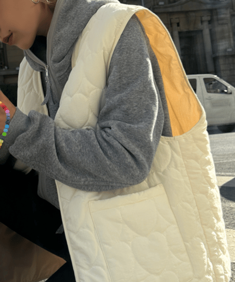 reversible quilting vest / 2color　hm1145