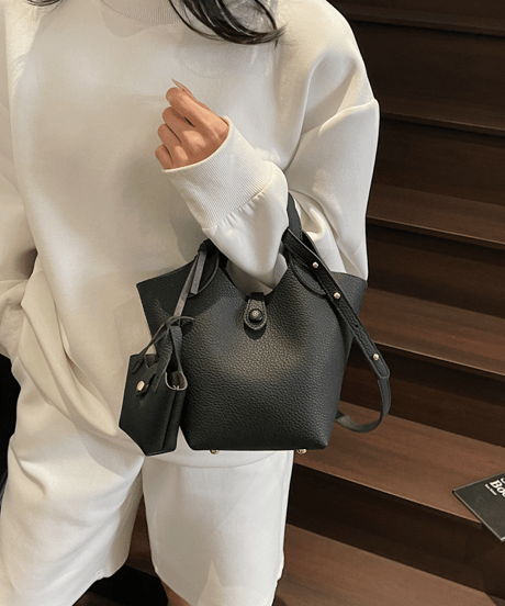 cubic leather handbag / 6color　hm2769