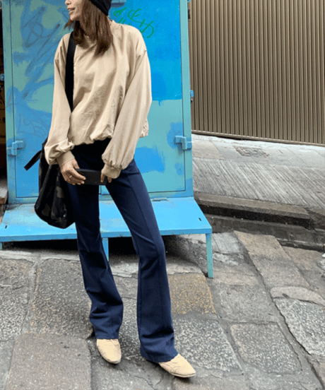 round neck zipper top / 2color　hm1237