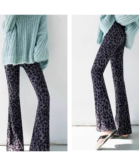 leopard flare leggings / 3color　hm1999