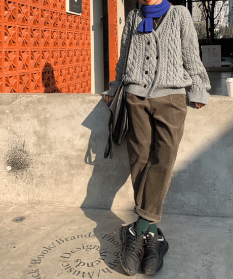 cable knit cardigan / 2color　hm1204