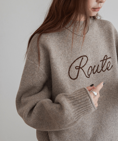 relaxed logo knit / 4color　hm2804