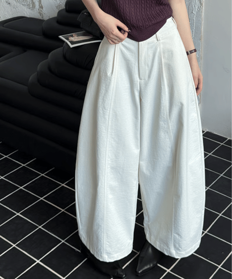 wide silhouette tuck pants / 4color　hm2765