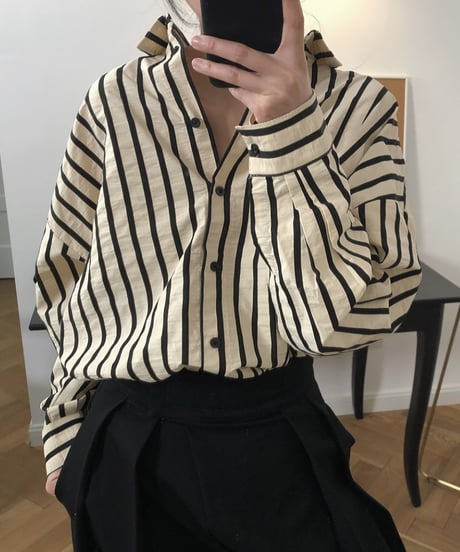 loose-fit striped shirt / 2color　hm1685