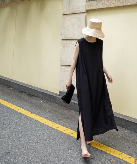 sleeveless long dresses / 2color　hm1379