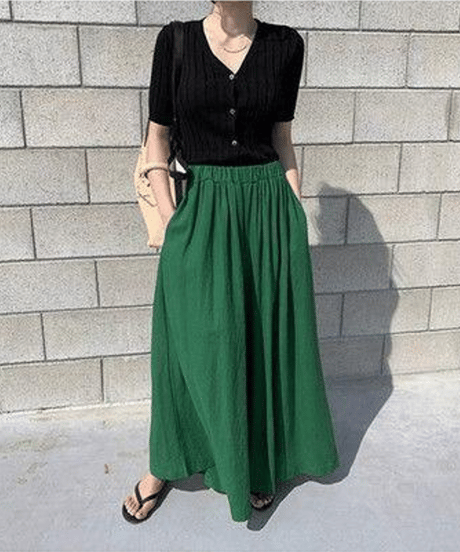 wide skirt pants / 4color　hm2904