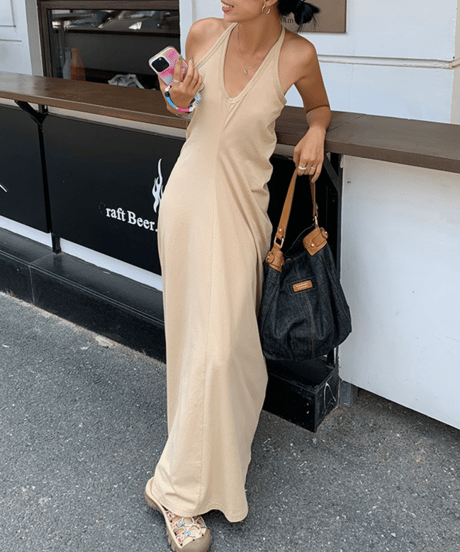 sleeveless slim dress / 5color　hm1615