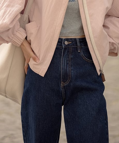 high waist straight jeans pants　hm2001