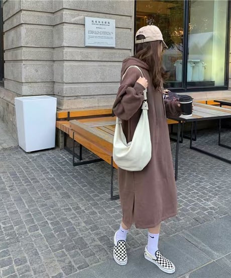 oversized hoodie dress / 4color　hm2628