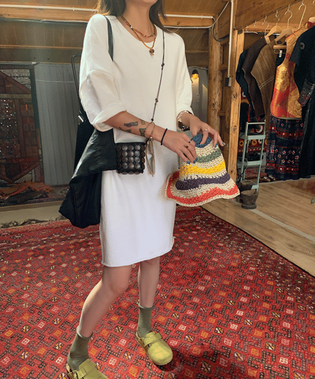 cotton t-shirt dress / 2color　hm1508