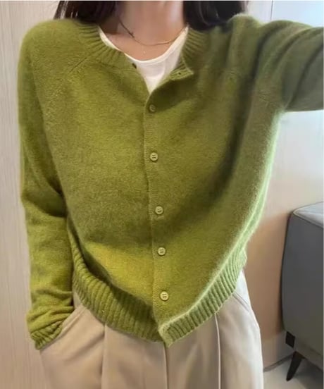 fluffy knit cardigan / 5color　hm2616