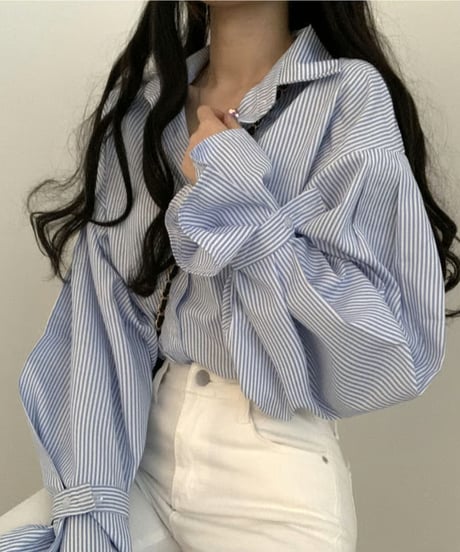 stripe loose shirt / 2color　hm2916