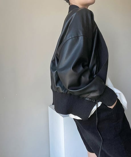 elegant leather jacket / 4color　hm1656