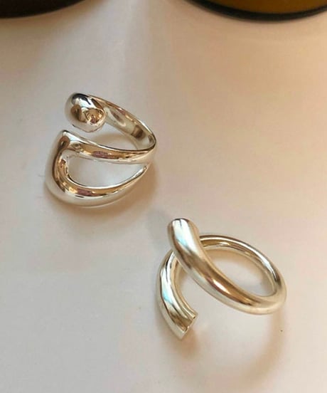 modern loop silver ring　hm1594