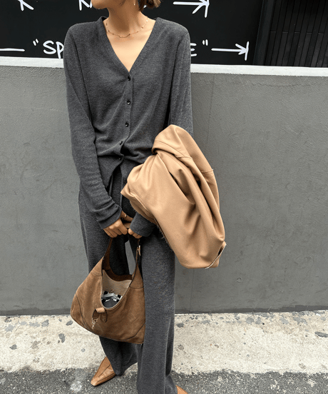 cardigan & pants setup / 2color　hm1353