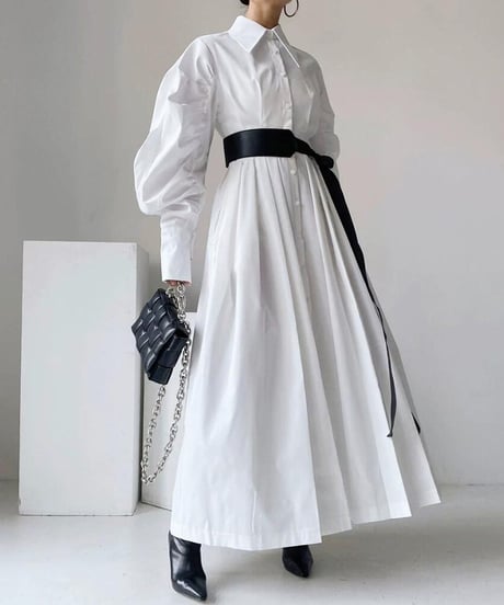 sleeve shirt dress / 2color　hm2534