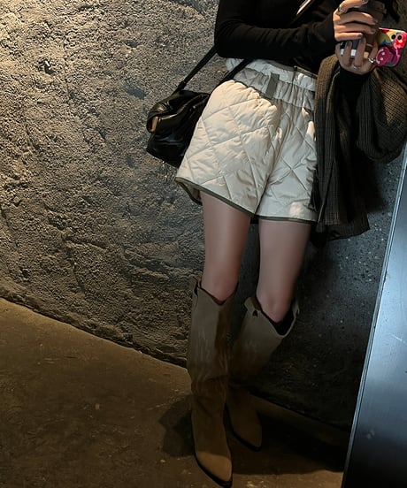 quilted short pants / 2color　hm1030