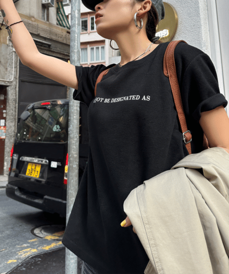 letter print t-shirt / 2color　hm1250