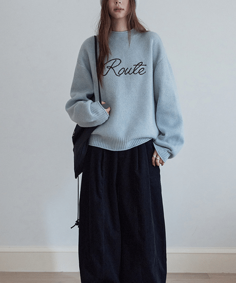 relaxed logo knit / 4color　hm2804
