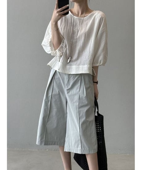 loose cotton blouse / 4color　hm2325
