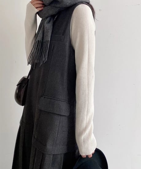 pleated sleeveless dress　hm1654