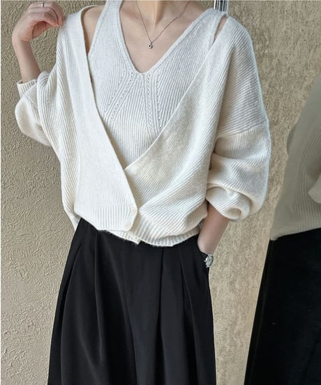 design knit top set / 2color　hm1824
