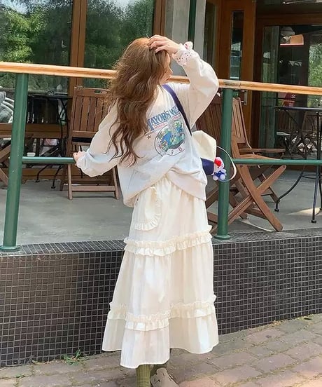 ruffle cake long skirt　hm2020
