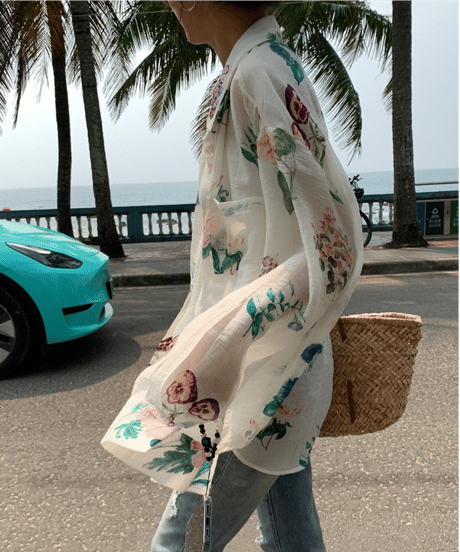 botanical sheer shirt / 2color　hm1882