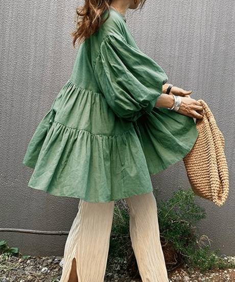 sheer smock blouse / 6color　hm2935