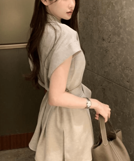 collared pants set / 3color　hm2863