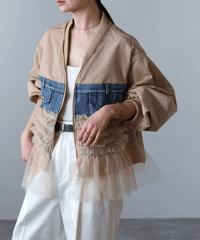 tulle mix blouson / 3color　hm2820