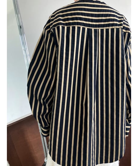 no-collar striped shirt / 2color　hm1678