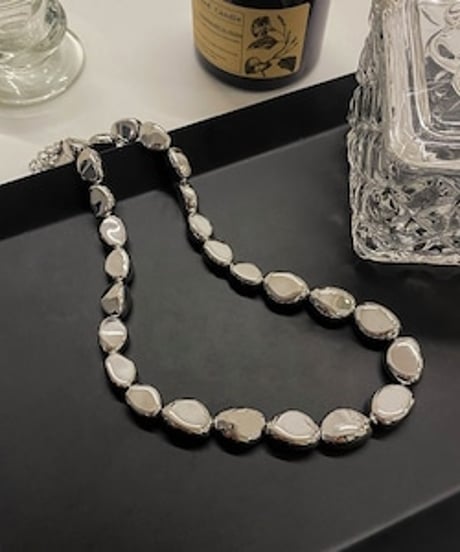 metal & pearl necklace / 2type　hm2039