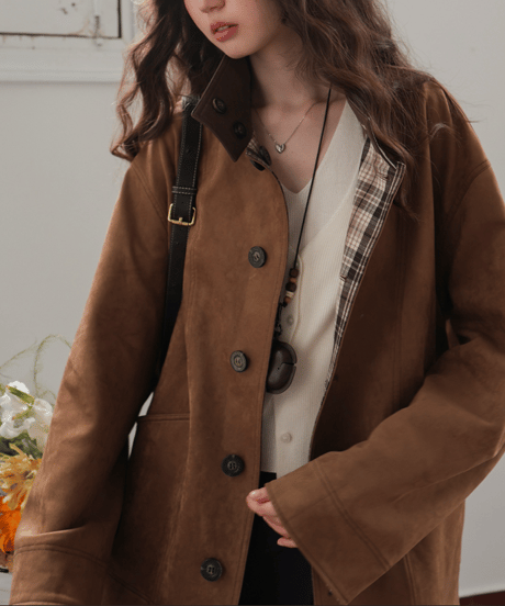reversible plaid coat　hm2747