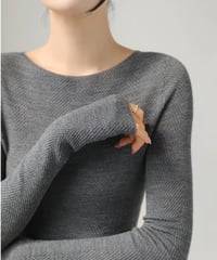 herringbone knit shirts / 4color　hm2781