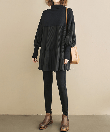 pleated docking tunic / 2color　hm2656