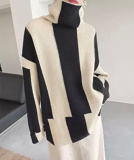 striped design knit　hm1660