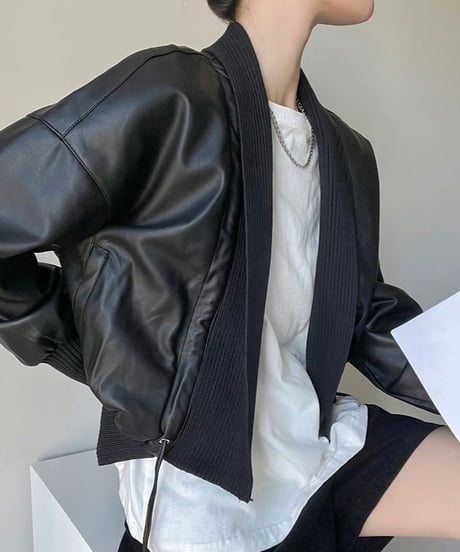 elegant leather jacket / 4color　hm1656