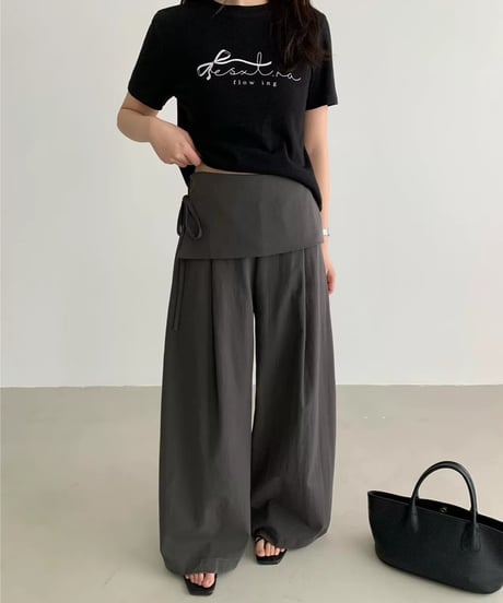 layered ribbon pants / 3color　hm2235