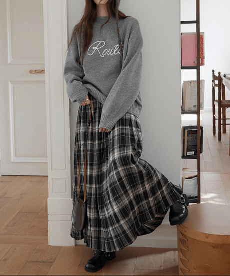 relaxed logo knit / 4color　hm2804