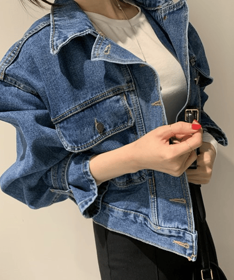 cropped denim jacket / 2color　hm2832
