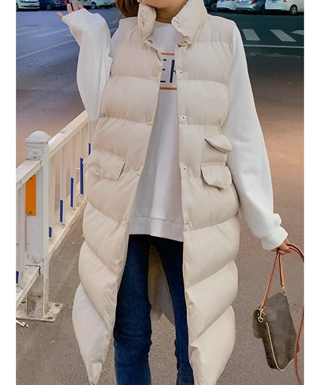 long down vest / 3color　hm1877