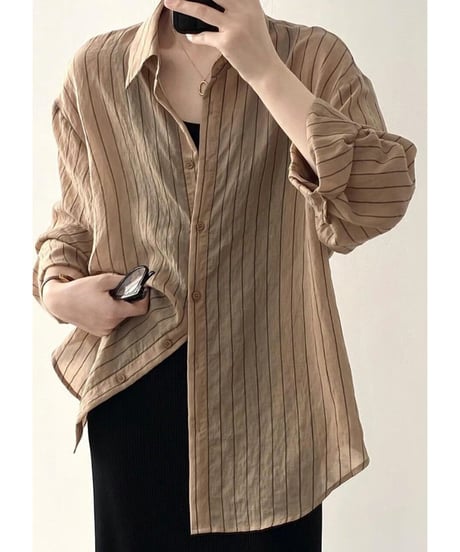 striped tencel shirt / 4color　hm2539