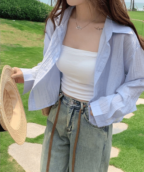sheer loose shirt / 3color　hm2915